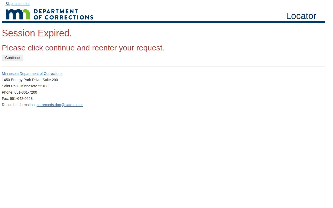 Minnesota DOC Becker County offender release search entry